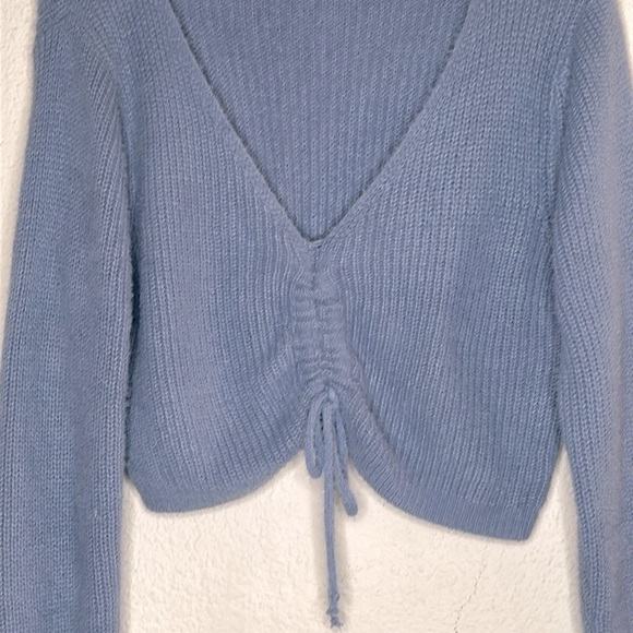 Revolve superdown Cropped Ruched Sweater Lilac Purple Size Medium - Picture 3 of 8